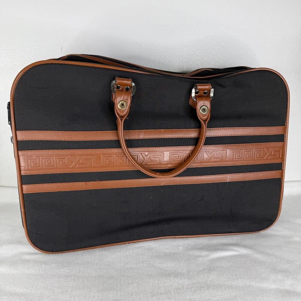 Yves Saint Laurent Black Luggage Extra Large Canvas Suitcase Travel Bag